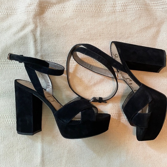 sam edelman black platform heels